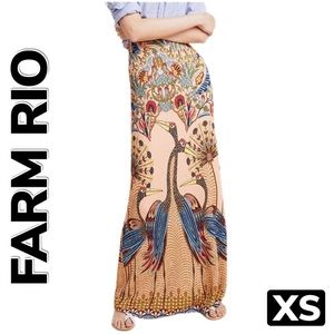 ANTHROPOLOGY FARM RIO Print Maxi Skirt (XS)